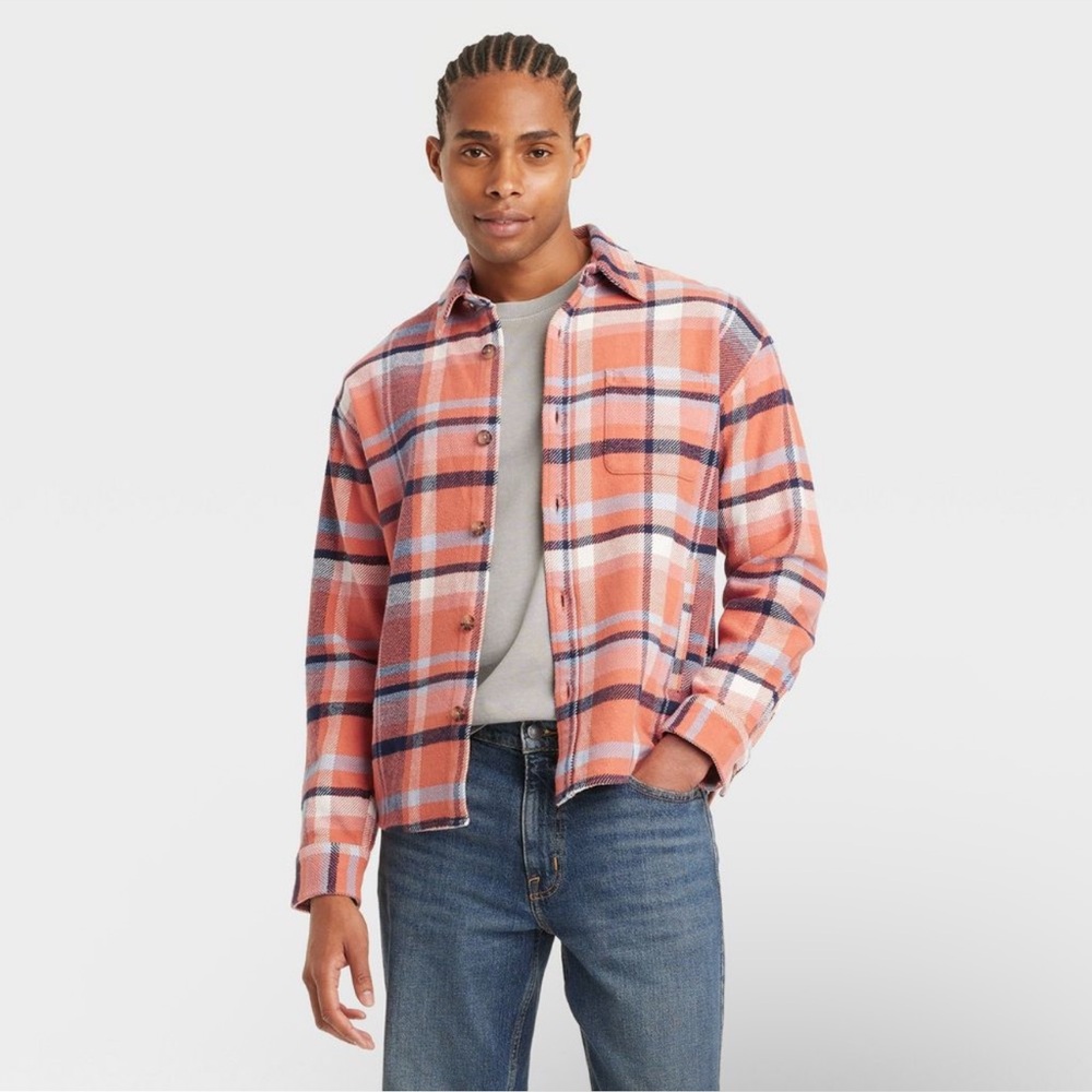💟Men's Heavyweight Flannel Long Sleeve Button-Down Shirt - Goodfellow & Co